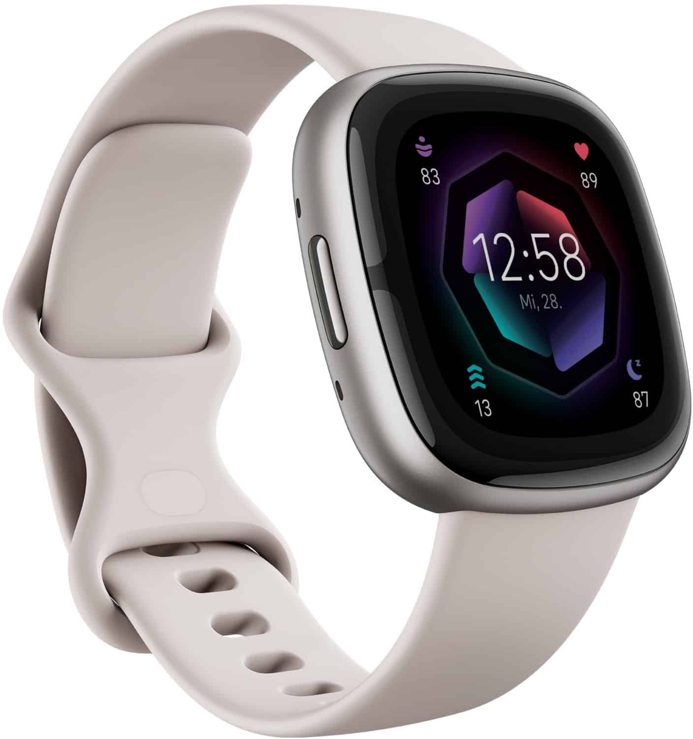 Fitbit Sense 2 Smartwatch lunar white/platinum