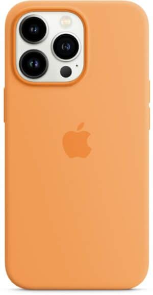 Apple Silikon Case mit MagSafe für iPhone 13 Pro gelborange