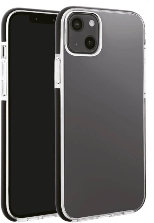 Vivanco Rock Solid Cover für iPhone 13 transparent/schwarz