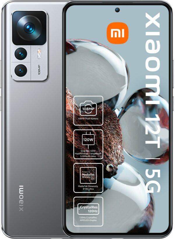 Xiaomi 12T 5G (8GB+256GB) T-Mobile Smartphone silber