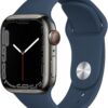 Apple Watch Series 7 (41mm) GPS+4G Edelstahl mit Sportarmband graphit/abyss blau