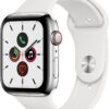 Apple Watch Series 5 (44mm) GPS+4G mit Sportarmband edelstahl/weiß