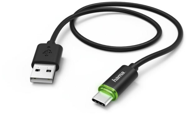 Hama USB Type-C Kabel mit LED (1m) schwarz
