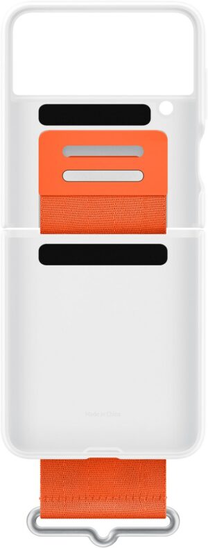 Samsung Silikon Cover mit Strap für Galaxy Z Flip4 weiß