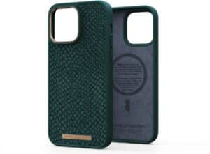 NJORD byELEMENTS Salmon Leather Case "Jörd" für iPhone 14 Pro Max dunkelgrün