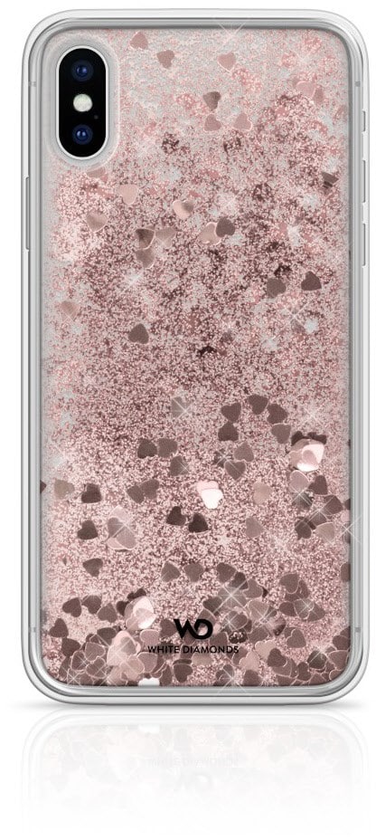 White Diamonds Cover Sparkle für iPhone X/XS rose gold hearts