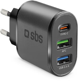 sbs USB/USB Type-C Ladegerät (30W) schwarz