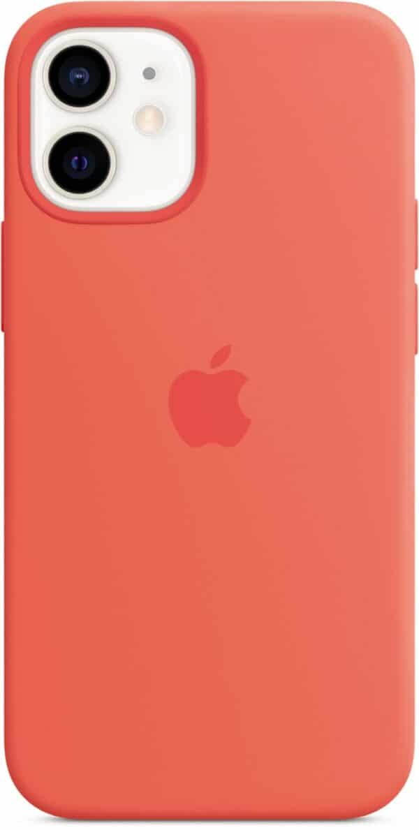 Apple Silikon Case mit MagSafe für iPhone 12 mini zitruspink