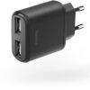 Hama Ladegerät 2-fach USB (12W) schwarz