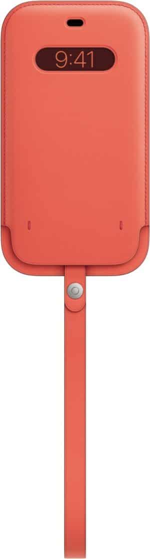 Apple Lederhülle mit MagSafe für iPhone 12 Pro Max zitruspink