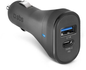 sbs USB/USB-C KFZ-Ladegerät (15W) schwarz