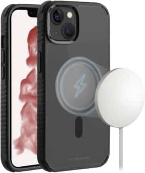 Vivanco Mag Solid Elite Cover für iPhone 14 Plus transparent/schwarz