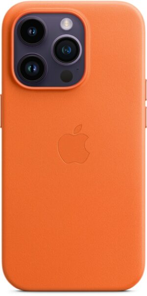 Apple Leder Case mit MagSafe für iPhone 14 Pro orange