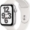 Apple Watch SE (44mm) GPS mit Sportarmband silber/weiß
