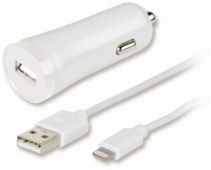 Vivanco CCVVLIGHTNING24AW KFZ Ladenetzteil USB > Lightning (1m) weiß