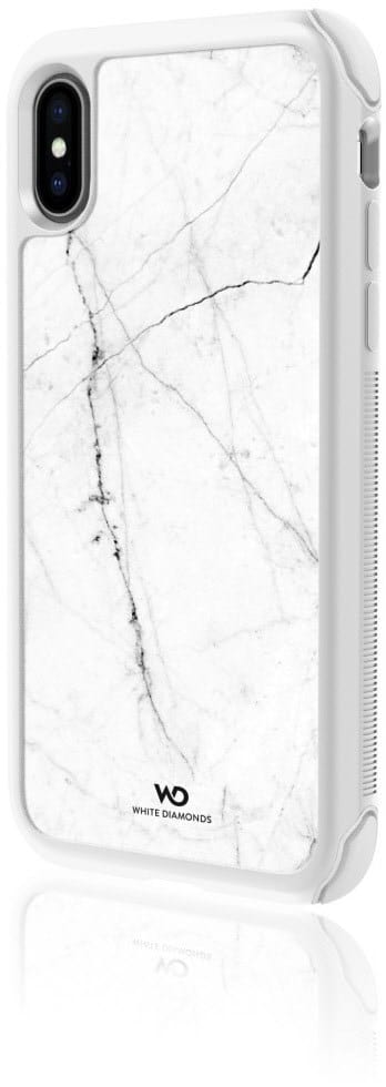 White Diamonds Cover Tough Marble für iPhone XS weiß
