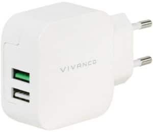 Vivanco CHARGVVUSB3.4AW 2fach Ladenetzteil weiß