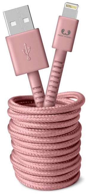 Fresh ´n Rebel Fabriq USB > Lightning Kabel (3m) dusty pink