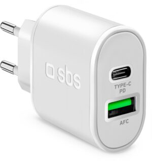 sbs USB/USB-C Ladegerät (20W) weiß
