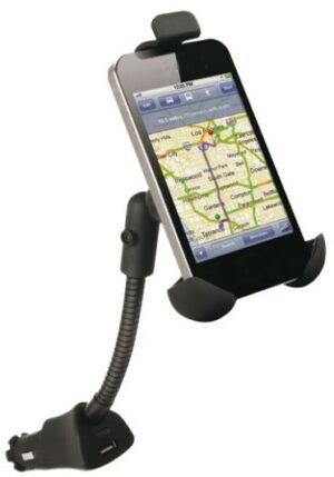 2Go Smartphone-Halterung mit integriertem Dual USB Ladegerät