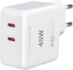 Vivanco USB-C PD 2.0 Dual Schnellladegerät weiß