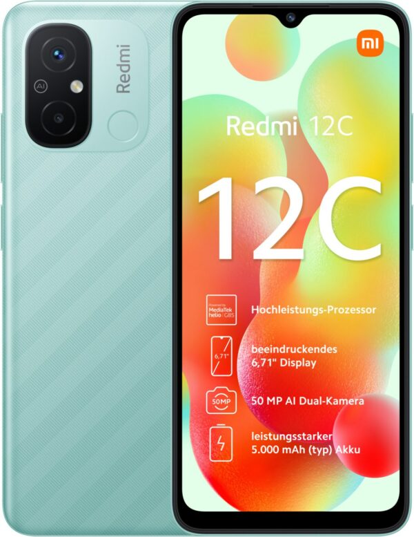 Xiaomi Redmi 12C (4GB+128GB) Smartphone mint green