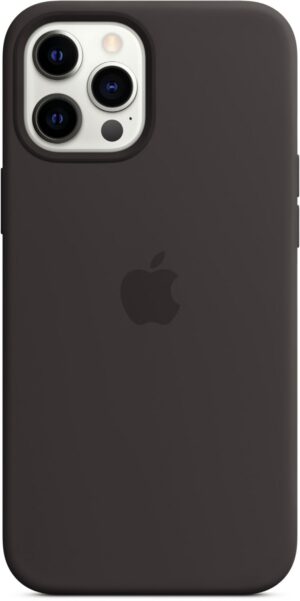 Apple Silikon Case mit MagSafe für iPhone 12 Pro Max schwarz