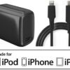 Hapena iPhone/iPod Schnellladeset mit MFI Lightning Kabel schwarz