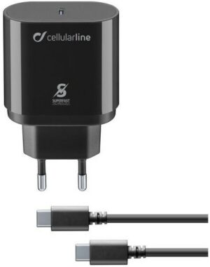 Cellular Line USB-C Charger Kit (25W) schwarz