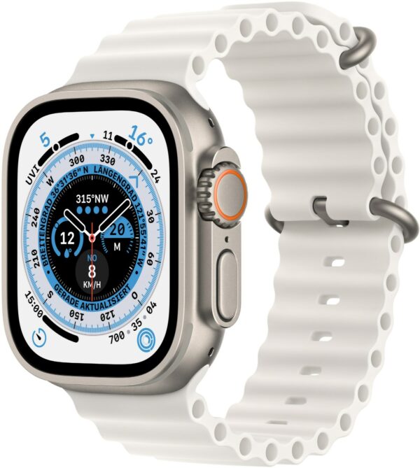 Apple Watch Ultra (49mm) GPS+4G Titan mit Ocean Armband titan/weiß