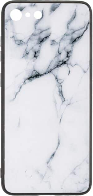 Commander Glas Back Cover Marble für iPhone SE (2020) weiß