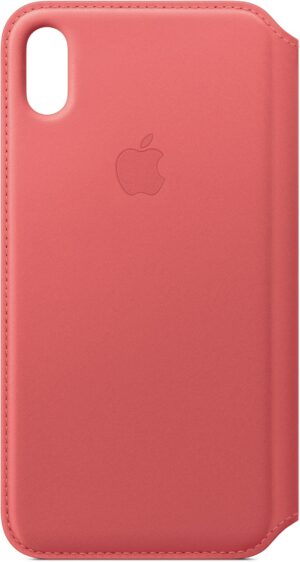 Apple Leder Folio Case für iPhone XS Max pfingstrosenpink