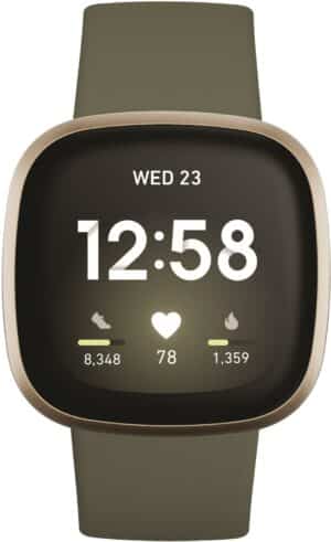 Fitbit Versa 3 Smartwatch olive/soft gold aluminium