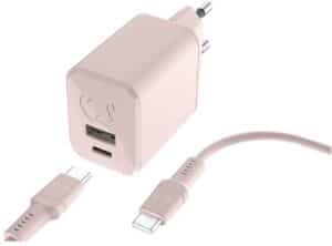 Fresh ´n Rebel USB-A+C Mini Charger (45W) inkl. USB-C Kabel (2m) smokey pink