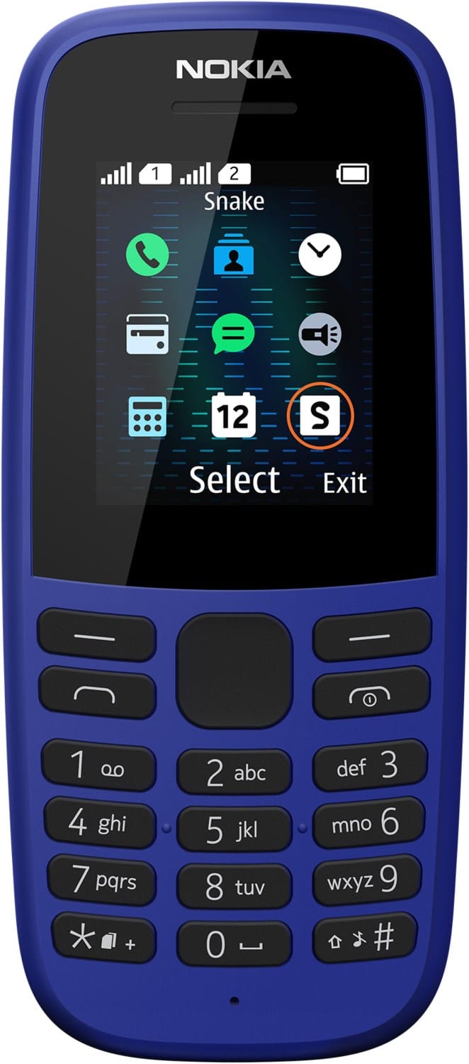 Nokia 105 (2019) Dual-SIM Tasten Handy blau