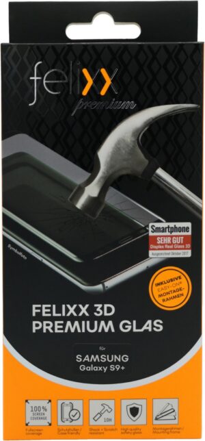 Felixx Premium 3D Premium-Glas für Galaxy S9+ schwarz