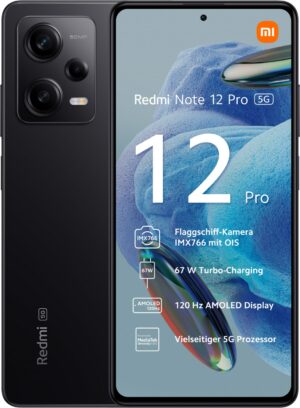 Xiaomi Redmi Note 12 Pro 5G (6GB+128GB) Smartphone midnight black