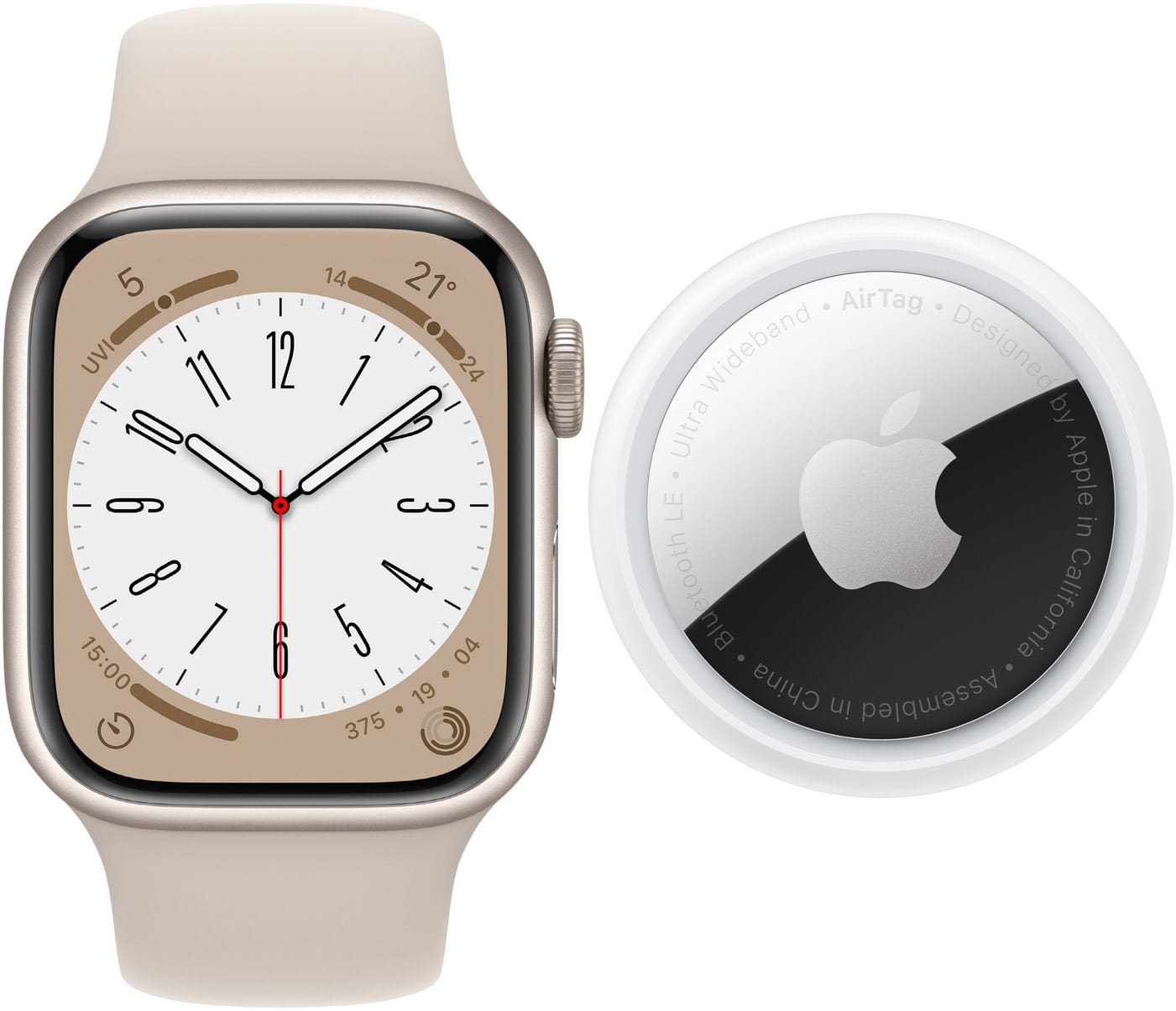 Apple Watch Series 8 (41mm)+AirTag Smartwatch polarstern