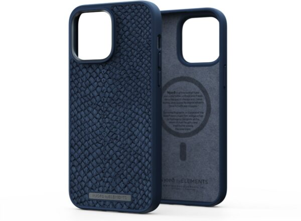 NJORD byELEMENTS Salmon Leather Case "Vatn" für iPhone 14 Pro Max petrol