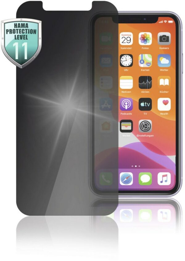 Hama Echtglas-Displayschutz Privacy für iPhone 12 mini transparent