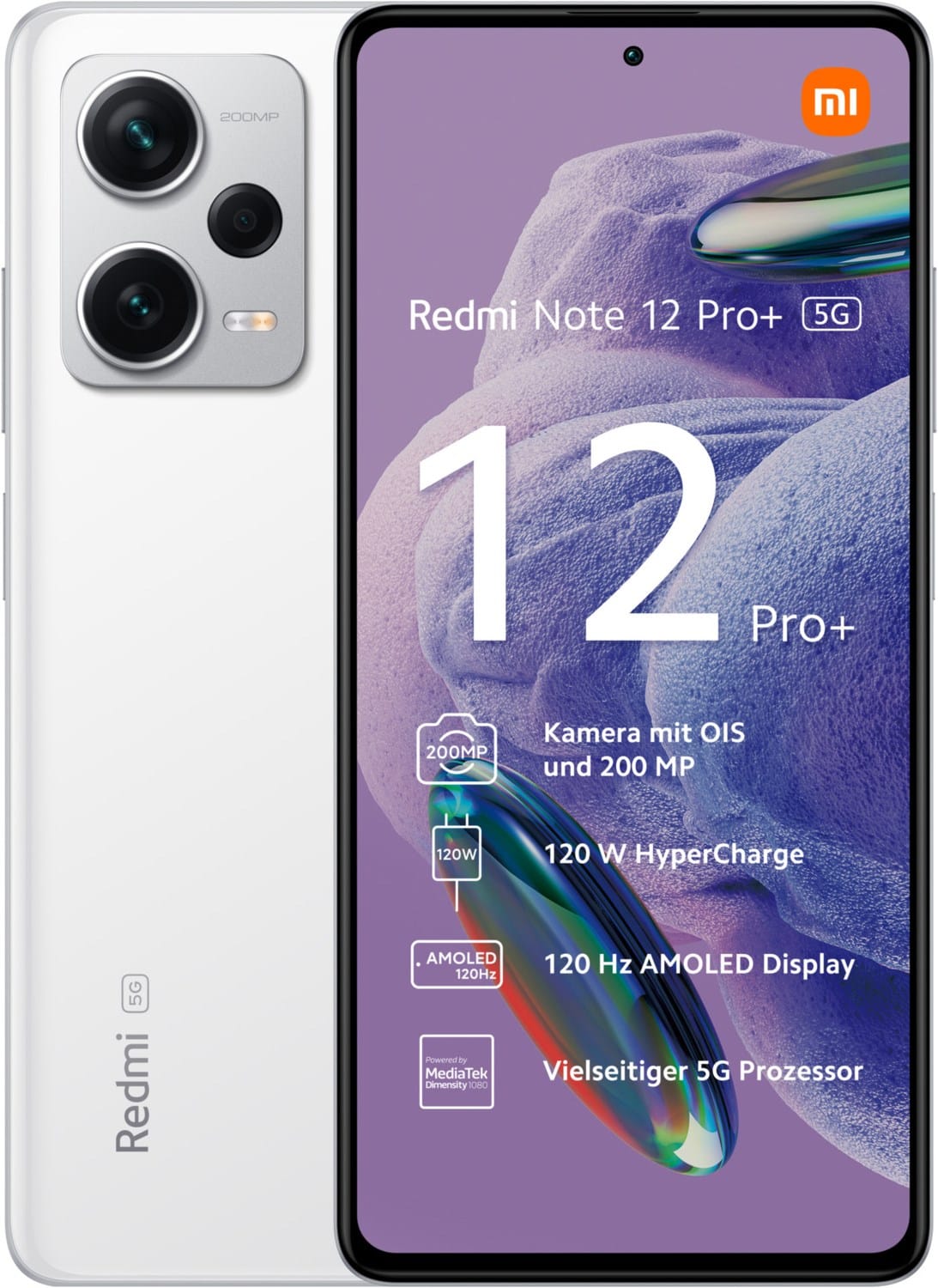 Xiaomi Redmi Note 12 Pro+ 5G (8GB+256GB) Smartphone polar white