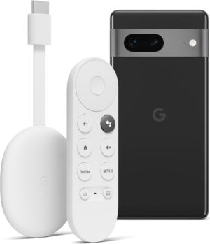 Google Pixel 7 (128GB) Smartphone obsidian inkl. Chromecast mit Google TV (HD)