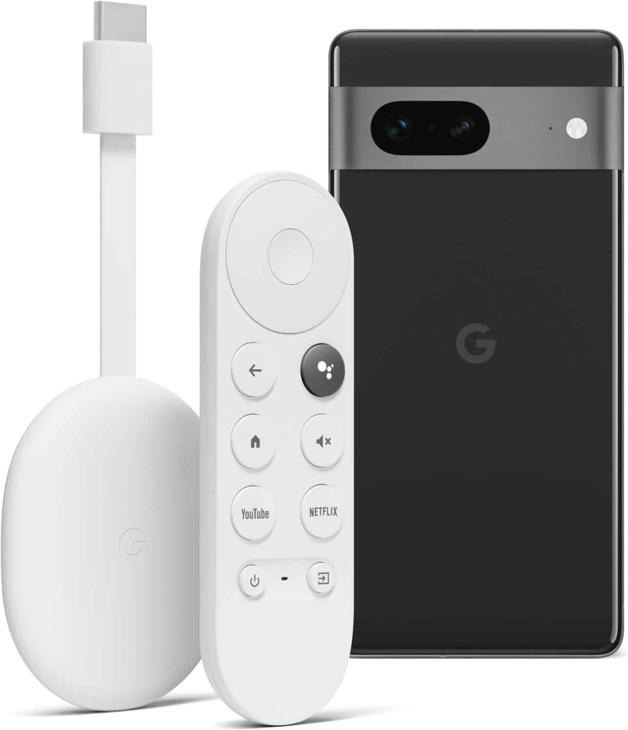 Google Pixel 7 (128GB) Smartphone obsidian inkl. Chromecast mit Google TV (HD)