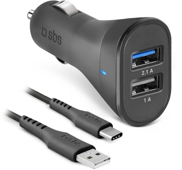 sbs Dual USB KFZ-Ladegerät (10W) schwarz