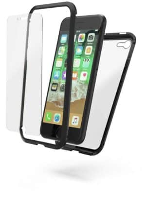 Hama Cover Magnetic+Glas+Displayglas für iPhone 8 schwarz/transparent