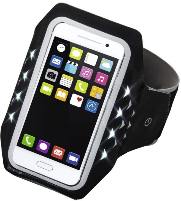 Hama Sport-Armband Running (XXL) mit LED schwarz