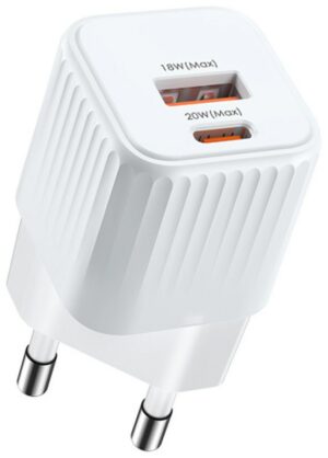 Peter Jäckel Mini Reiselader USB/USB-C (20W) weiß